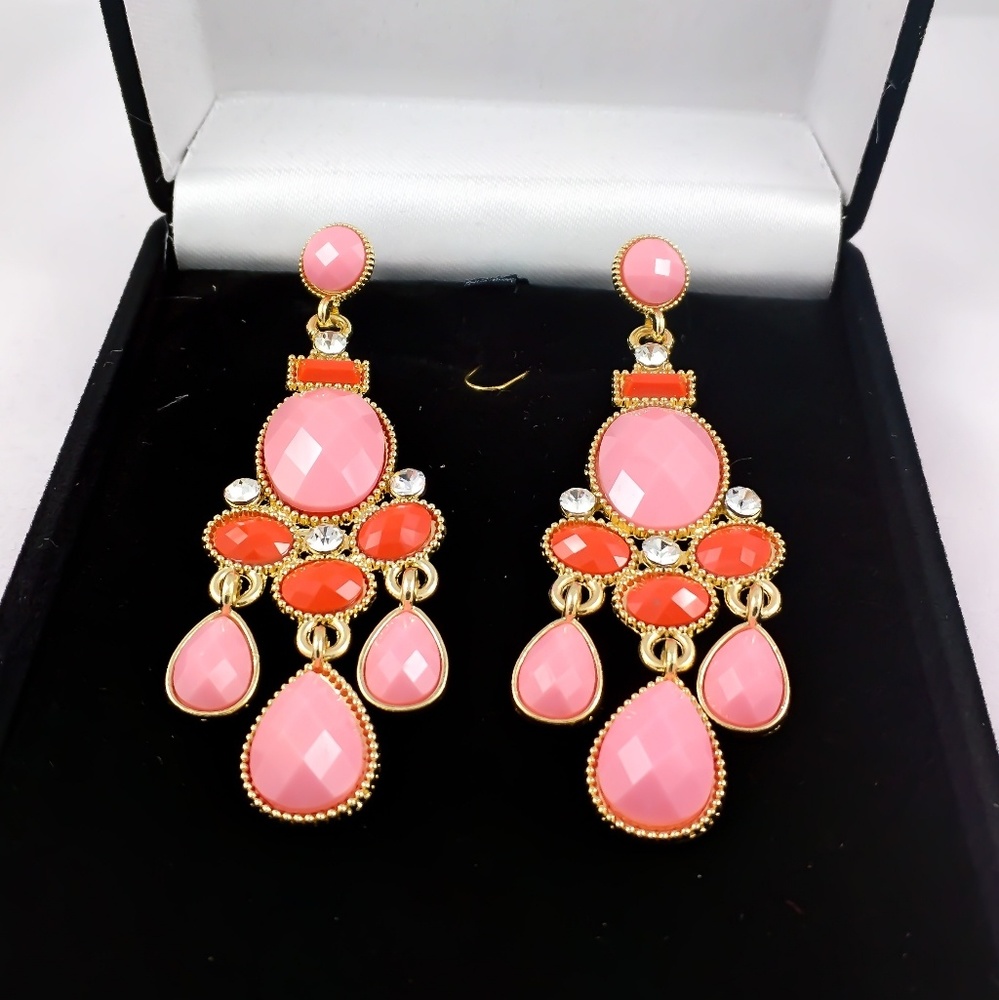Pink dangle earrings